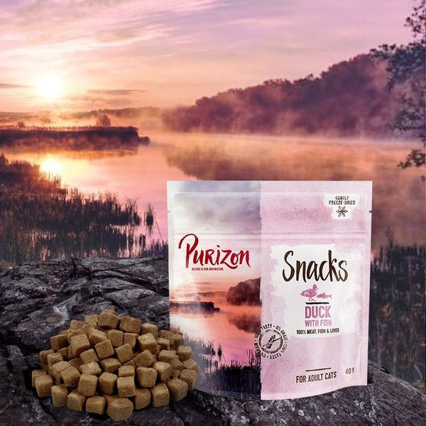 Purizon Snack per gatti Anatra con Pesce - senza cereali 40 g