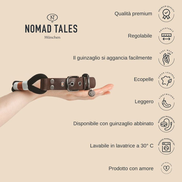 Collare Nomad Tales Spirit, pino Tg. XS: circonferenza 30 - 36 cm x H 30 mm