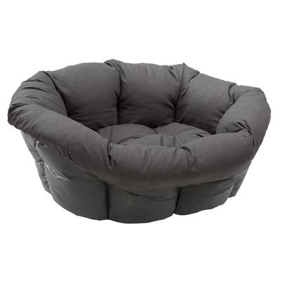 Ferplast Cesta-sofà Siesta Deluxe nera con rivestimento antracite  Set Tg. 4, L 61,5 x P 45 x H 21,5 cm