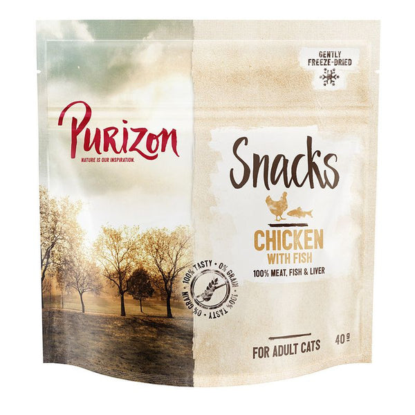 Fai scorta! Purizon Snack per gatti - senza cereali 3 x 40 g Mix: Pollo, Agnello, Manzo e Pesce