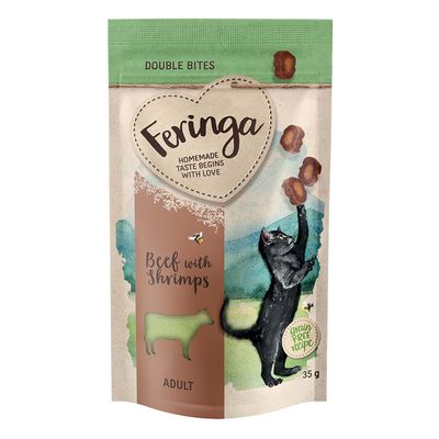 Feringa Double Bites Manzo con Gamberetti Snack per gatti  35 g